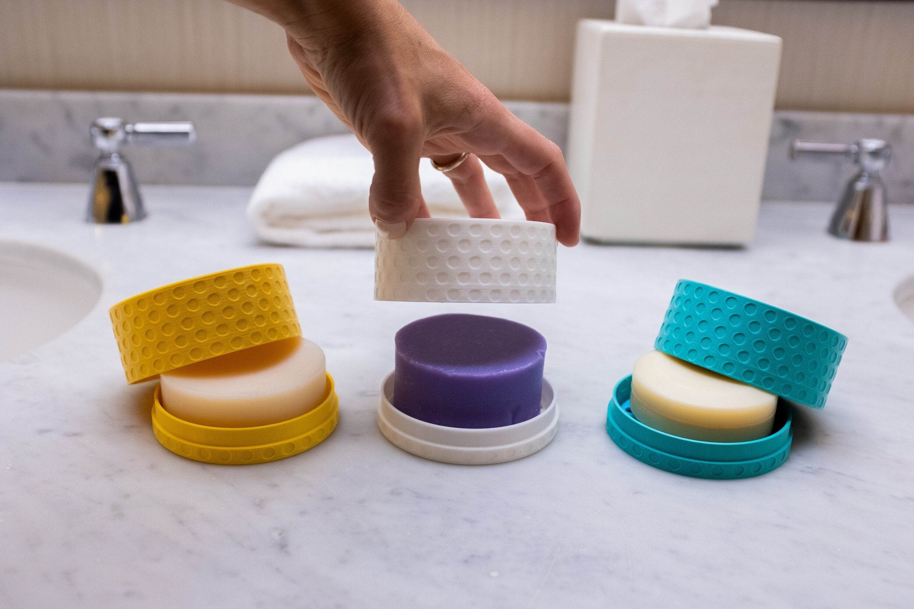 Travel Ready Round Shampoo Bar Holder with Lid, Soap Saver – Printed Foundry