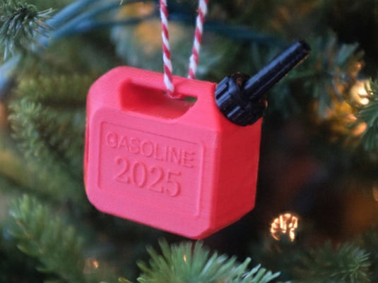 Gas Can Ornament to remember the year we couldn't afford it
