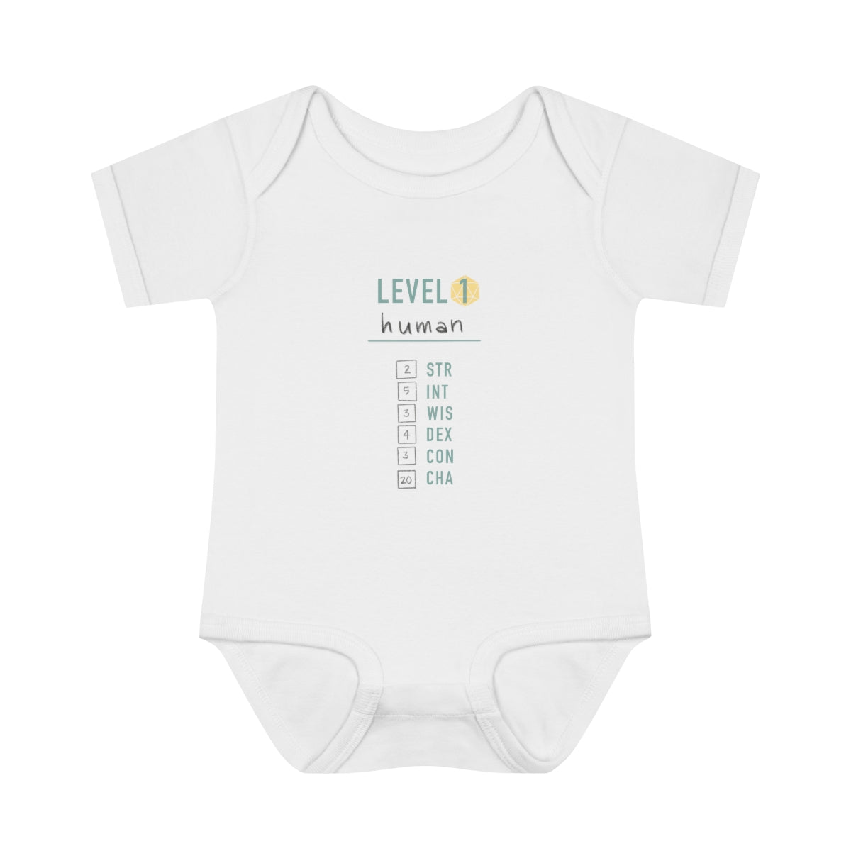 Level 1 Human Onesie | Character Creation Stats | Colored