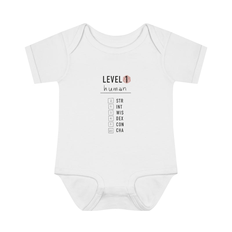 Load image into Gallery viewer, Level 1 Human Onesie | Character Creation Stats
