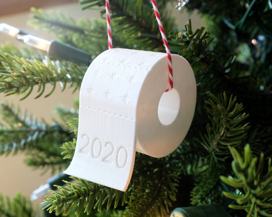 Toilet Paper Christmas Tree 2020 with Ornaments Livingroom Stock Image -  Image of textured, navy: 208831449
